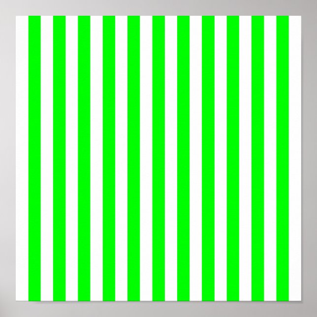 Lime Green Striped Pattern Poster (Front)