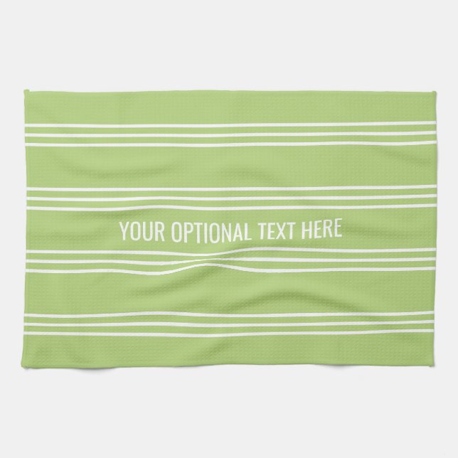 Lime Green Stripes custom kitchen towel (Horizontal)