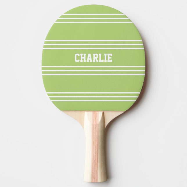 Lime Green Stripes custom monogram paddle (Front)