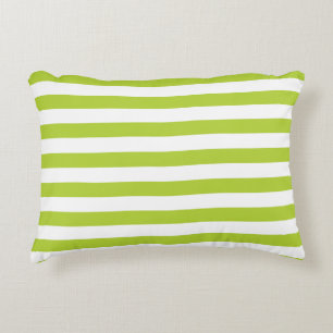 Lime Green Stripes Decorative Cushion