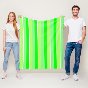 Lime Green Stripes Fleece Blanket