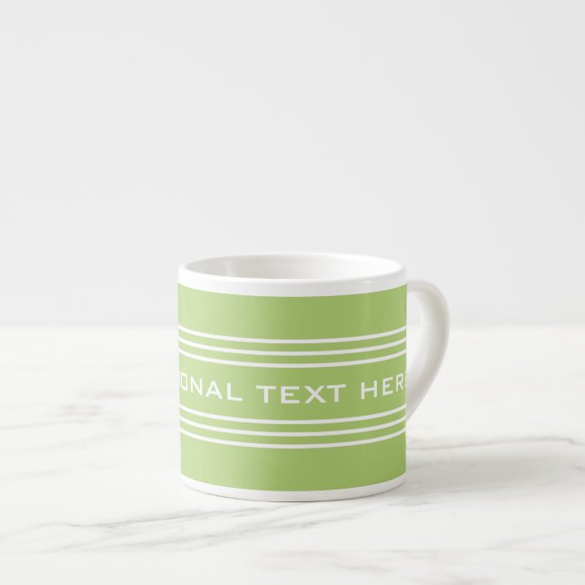 Lime Green Stripes Optional Text Custom mugs (Front Right)