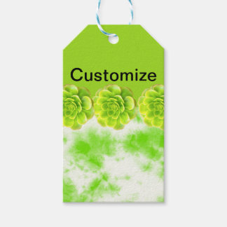 Lime Green Succulent Gift Tag