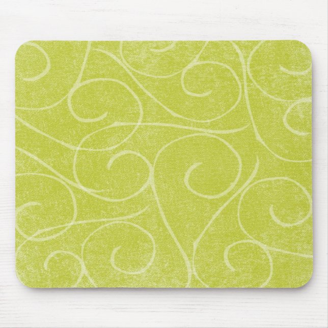 Lime Green Swirls Mouse Pad (Front)
