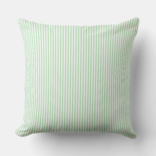 Lime Green Ticking Stripe  Cushion (Front)