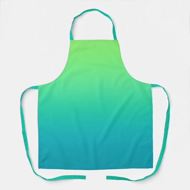 Lime Green to Blue Gradient Apron (Front)