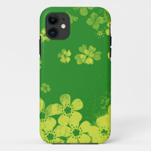 Lime green vintage floral pattern Case-Mate iPhone case