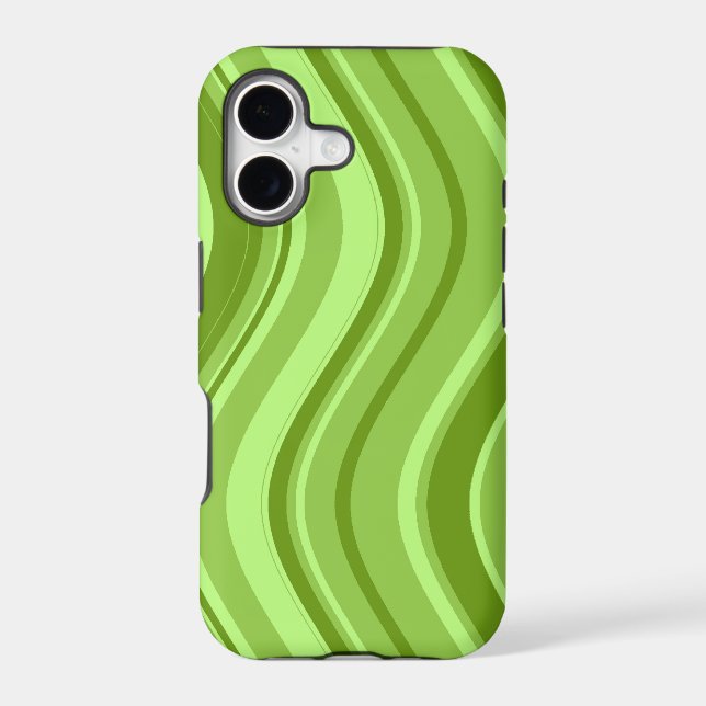 Lime Green Wavy Stripes Pattern (Back)