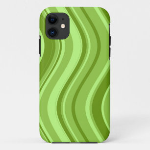 Lime Green Wavy Stripes Pattern Case-Mate iPhone Case