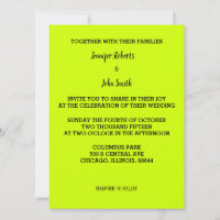 Lime Green Wedding Bright Colourful Custom Simple