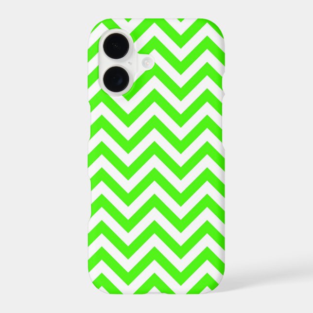 Lime Green White Large Chevron ZigZag Pattern (Back)
