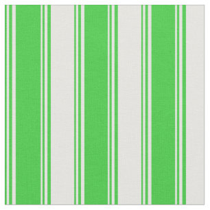 Lime Green & White Lined Pattern Fabric