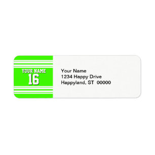 Lime Green White Team Jersey Custom Number Name