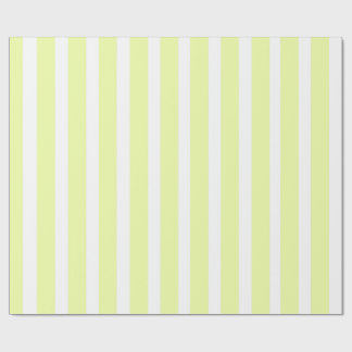Lime Green & White Vertical Stripe Wrapping Paper 