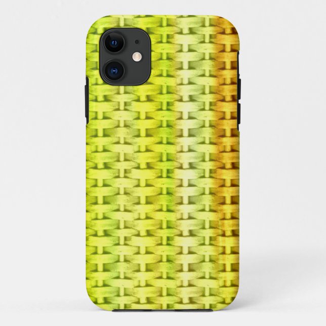 Lime green wicker retro graphic design Case-Mate iPhone case (Back)