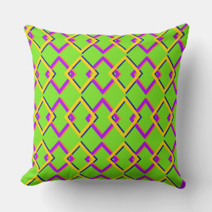 Lime Green with Diamond Colors  Cushion