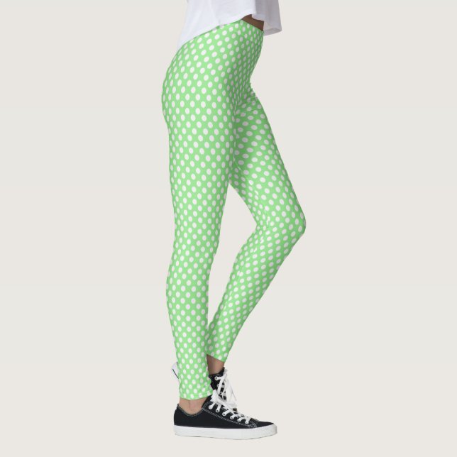 Lime Green with Polka Dots Leggings (Right)