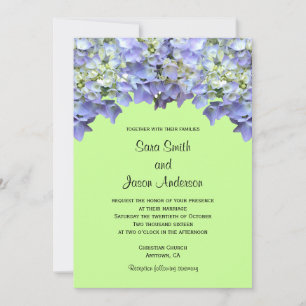 Lime Green with Purple Hydrangeas Invitation