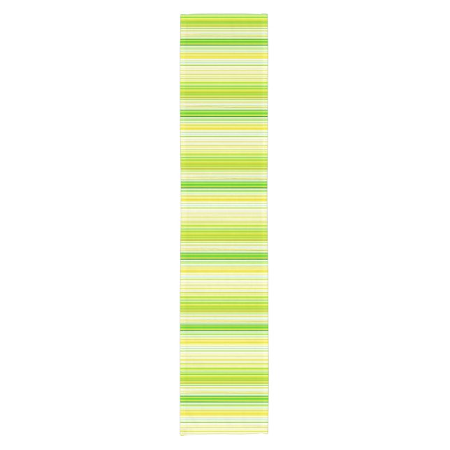 Lime Green Yellow Striped Pattern Short Table Runner (Front)