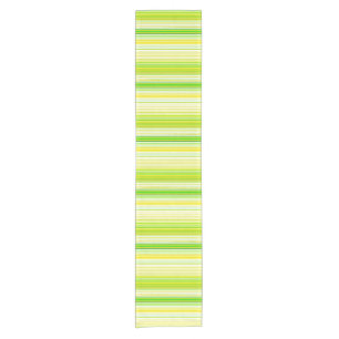 Lime Green Yellow Striped Pattern Short Table Runner