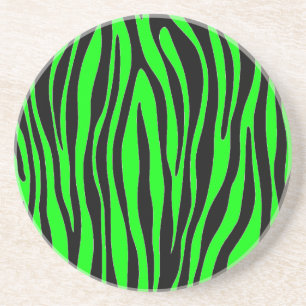 Lime Green Zebra Coaster