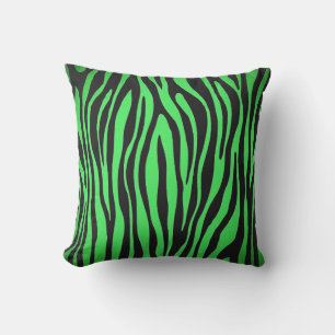 Lime Green Zebra Cushion
