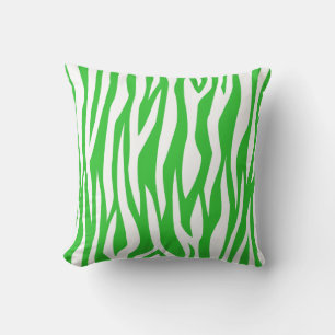 Lime Green Zebra Print Cushion