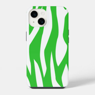 Lime Green Zebra Print iPhone 14 Case