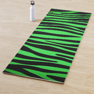 Lime Green Zebra Yoga Mat