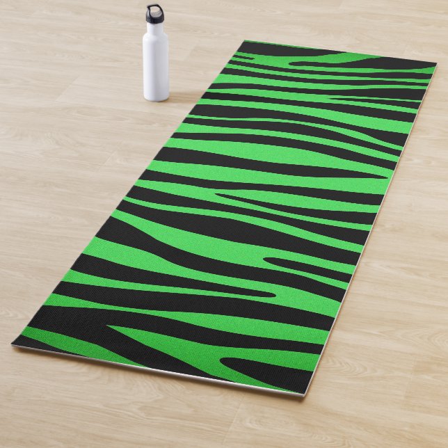 Lime Green Zebra Yoga Mat (In Situ)