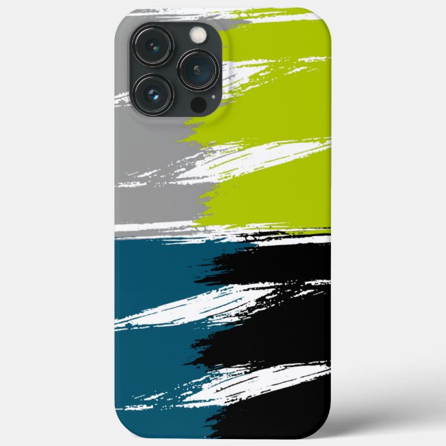 Lime Grey Black White Ming Brush Stroke Paint Case-Mate iPhone Case (Back)