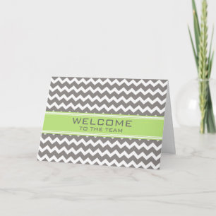 Lime Grey Chevron Employee Welcome to the Team Card