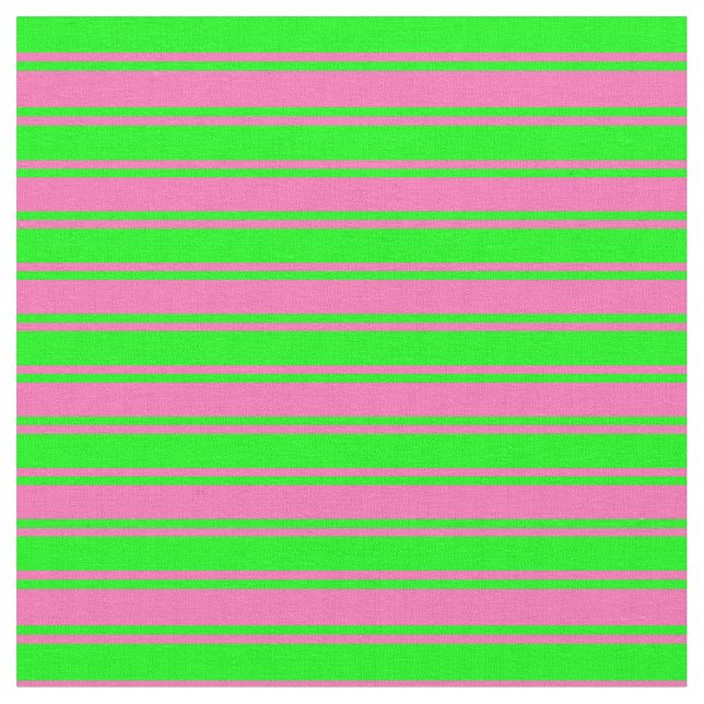 Lime & Hot Pink Coloured Pattern of Stripes Fabric (Close Up)