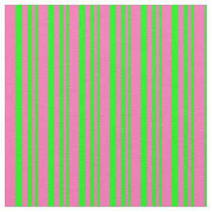 Lime & Hot Pink Pattern of Stripes Fabric