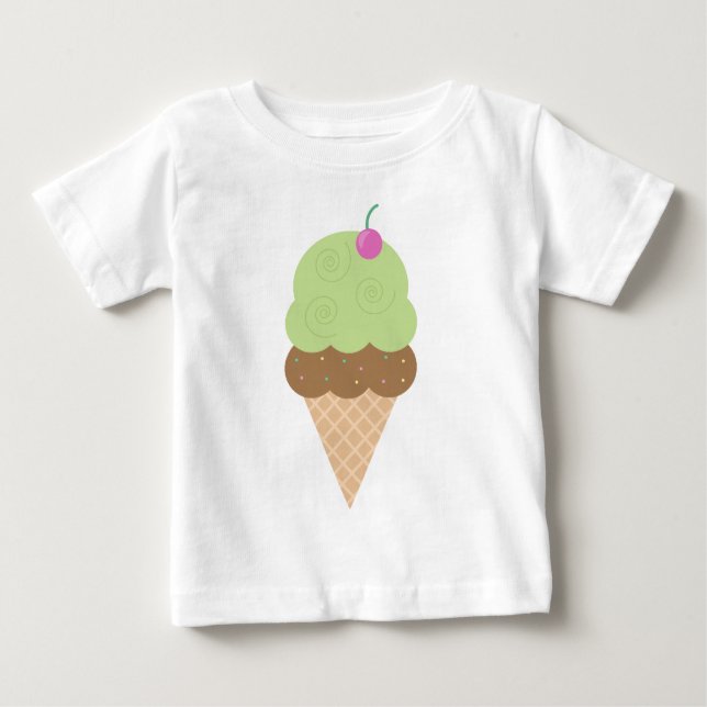 Lime Ice Cream Cone Baby T-Shirt (Front)