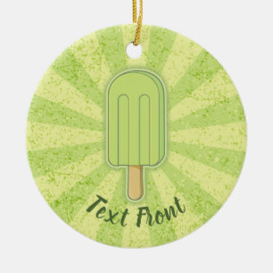 Lime Ice Cream Stick Ceramic Tree Decoration