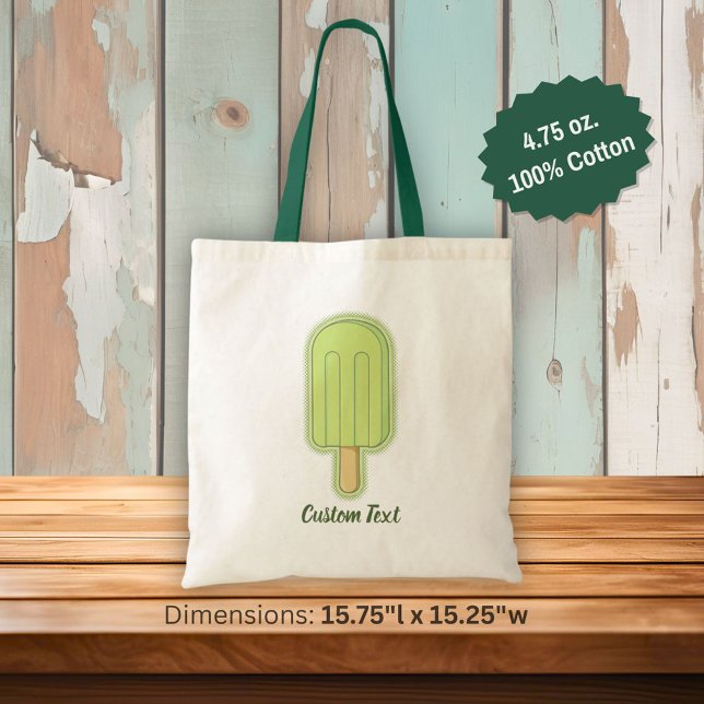 Lime Ice Cream Stick Tote Bag (Creator Uploaded)
