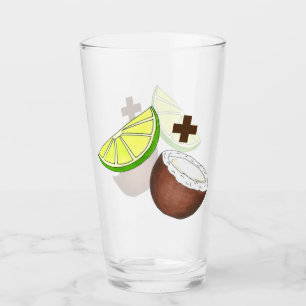 Lime in the Coconut Tropical Island Fruit Glass