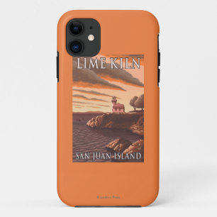 Lime Kiln Lighthouse Vintage Travel Poster Case-Mate iPhone Case