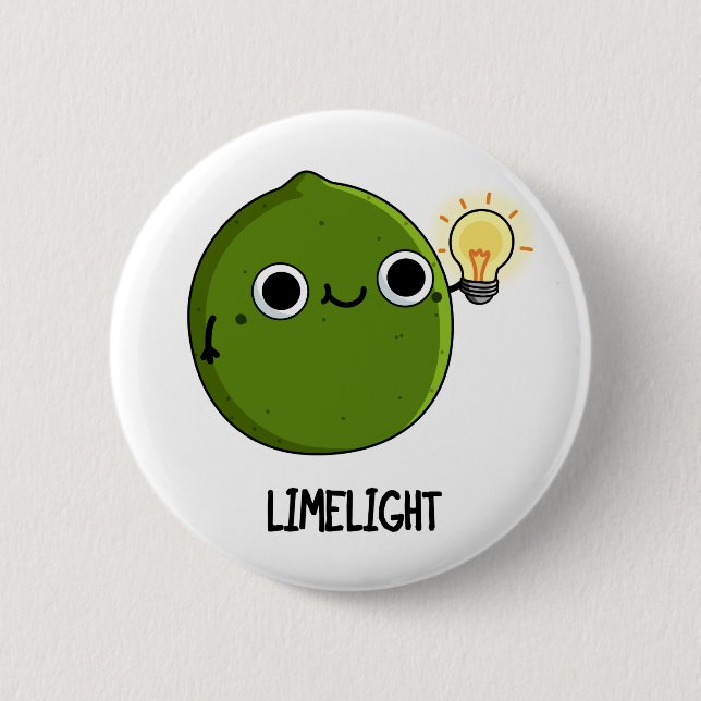 Lime-light Funny Fruit Lime Pun  6 Cm Round Badge (Front)
