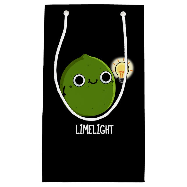 Lime-light Funny Fruit Lime Pun Dark BG Small Gift Bag (Front)