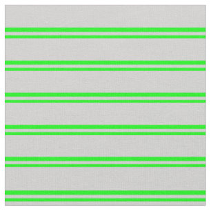 Lime & Light Grey Lined/Striped Pattern Fabric