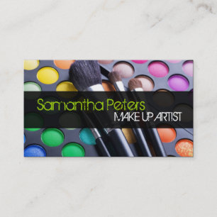 Lime Make Up Artist Palette Brush Business Card