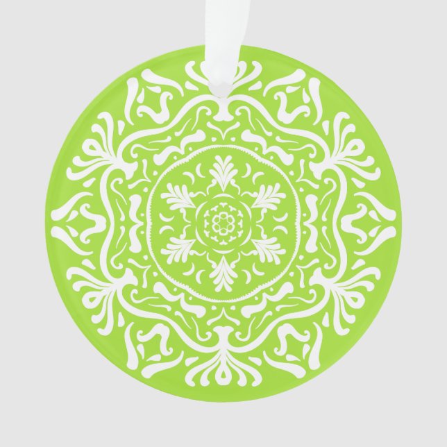 Lime Mandala Ornament (Front)