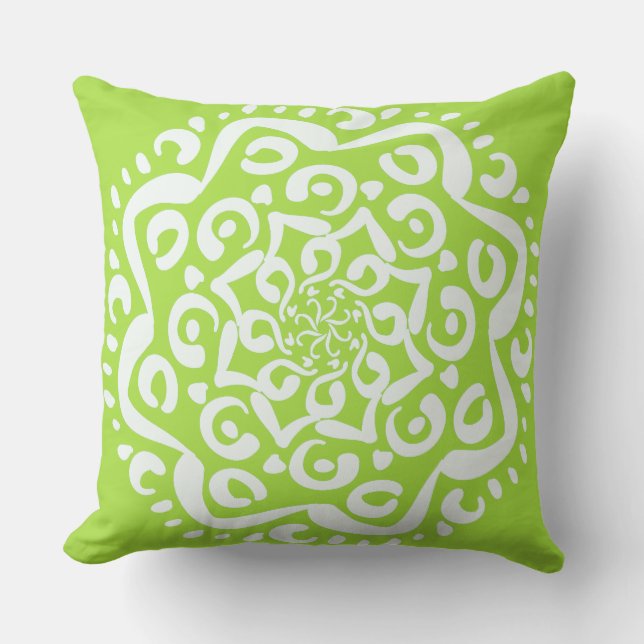 Lime Mandala Outdoor Cushion (Front)