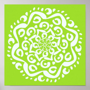 Lime Mandala Poster