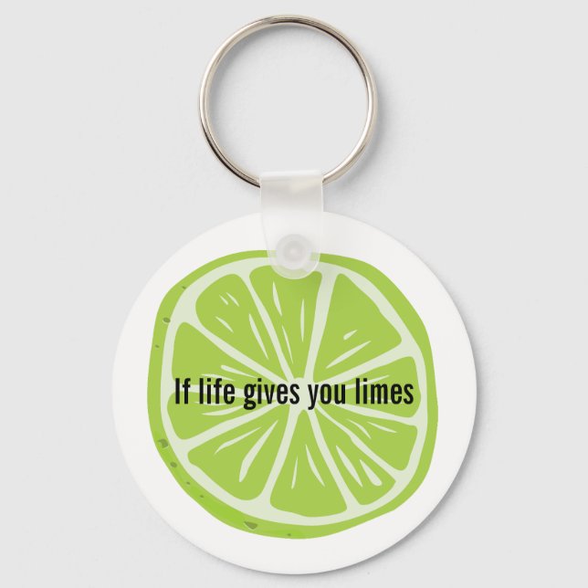 Lime & Margaritas Design Key Ring (Front)