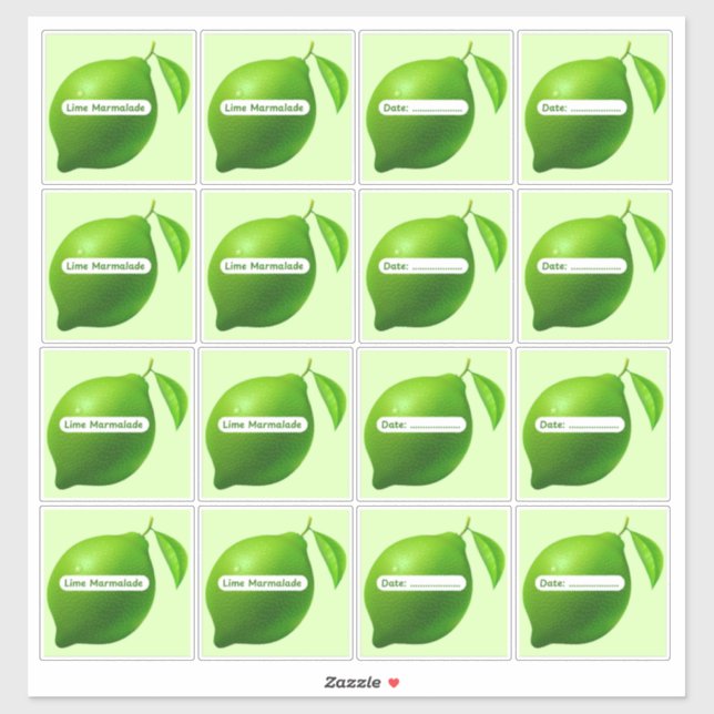 Lime Marmalade Labels Sticker Sheet (Sheet)