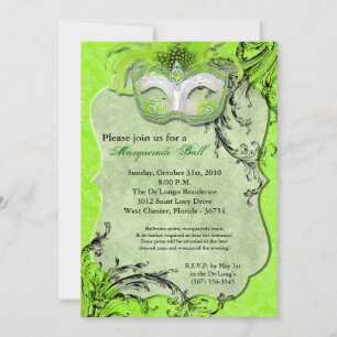 Lime Masquerade Ball Mask Costume Halloween Part Invitation