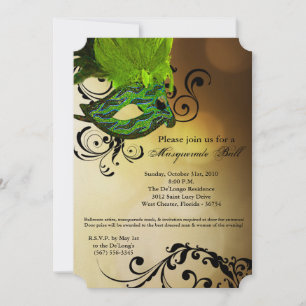 Lime Masquerade Ball Mask Costume Halloween Part Invitation